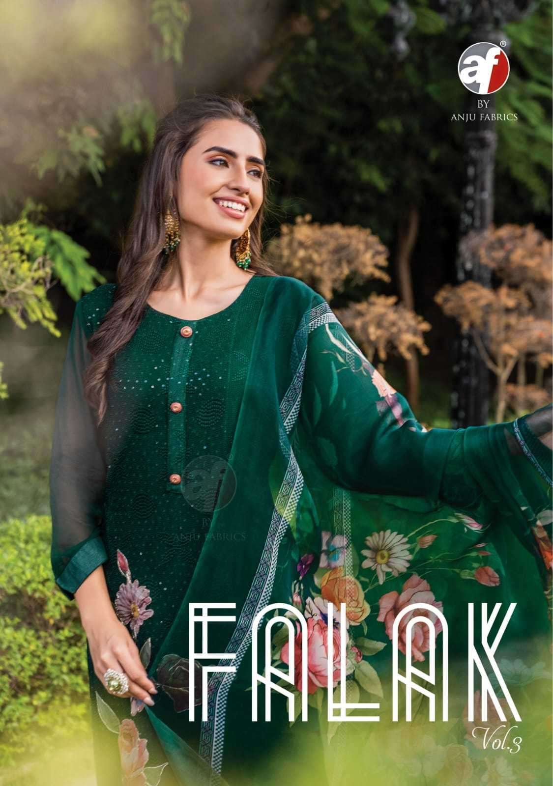 Anju Fabric presents falak vol-3 pure georgette party wear kurtis catalog wholesaler 