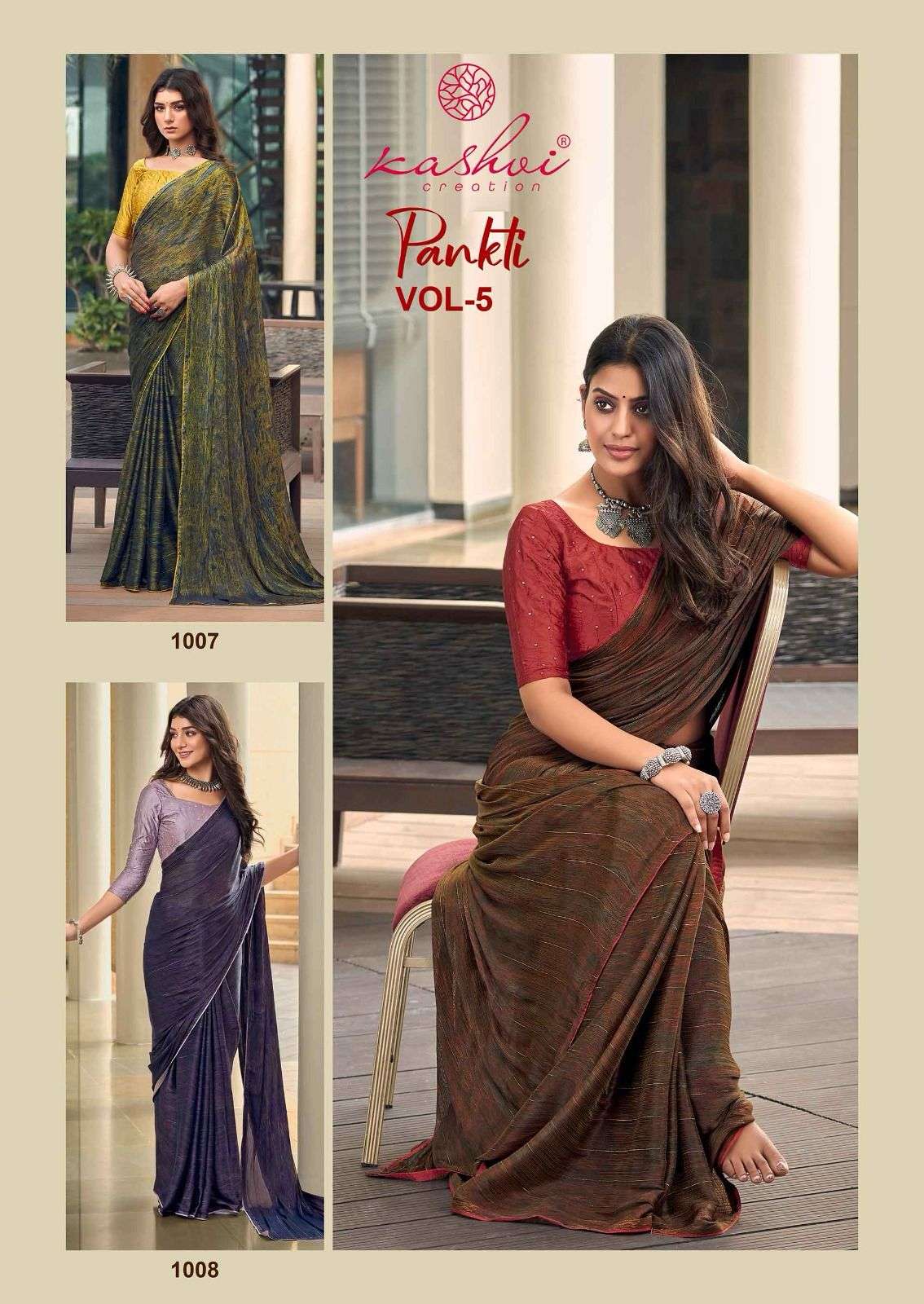 KASHVI CREATION PRESENT PANKTI VOL-5 PN SOFT SILK WITH FANCY EMBROIDERY BLOUSE SAREES CATALOG WHOLESALER AND EXPORTER IN SURAT 