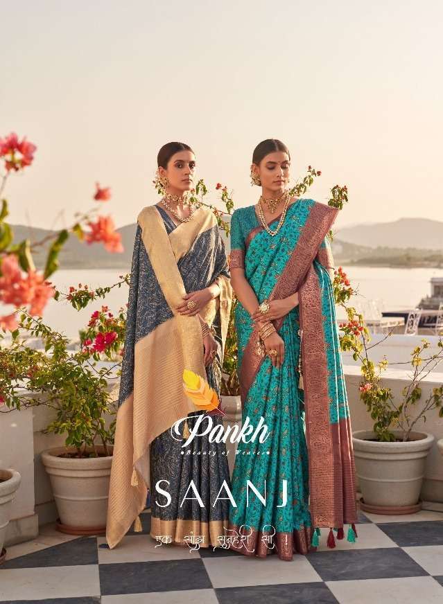 Pankh presents Saanj khadi silk festival wear sarees catalog collection 