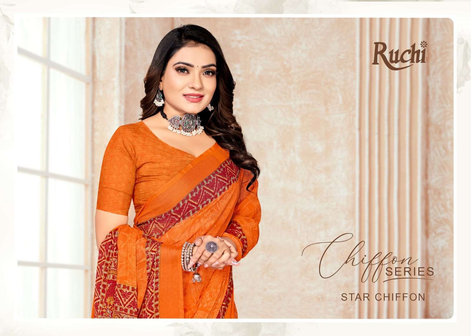Ruchi Saree Presents Star Chiffon 140th Edition Fancy Chiffon Printed Saree Catalog Wholesaler And Exporter 