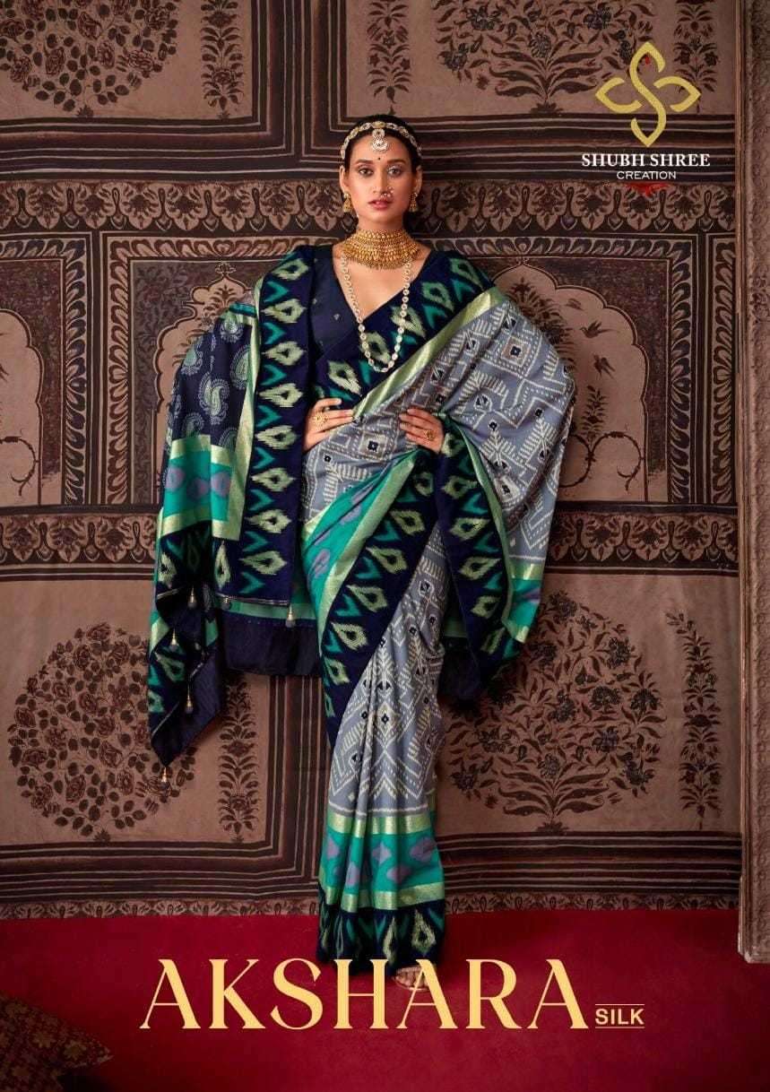 SHUBH SHREE CREATION PRESENTS AKSHARA SILK FANCY SAREE FOR OCCASION WEAR CATALOG WHOLESALER AND EXPORTER IN SURAT 
