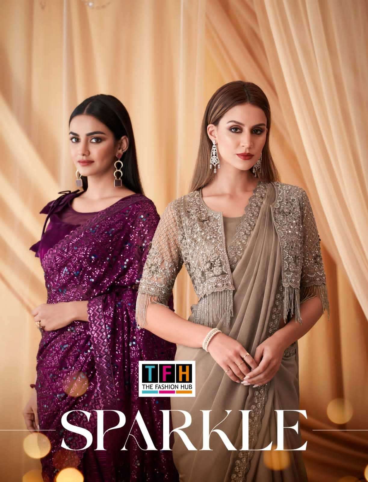 Tfh presents Sparkle vol-4 georgette exclusive wedding wear sarees catalog collection 