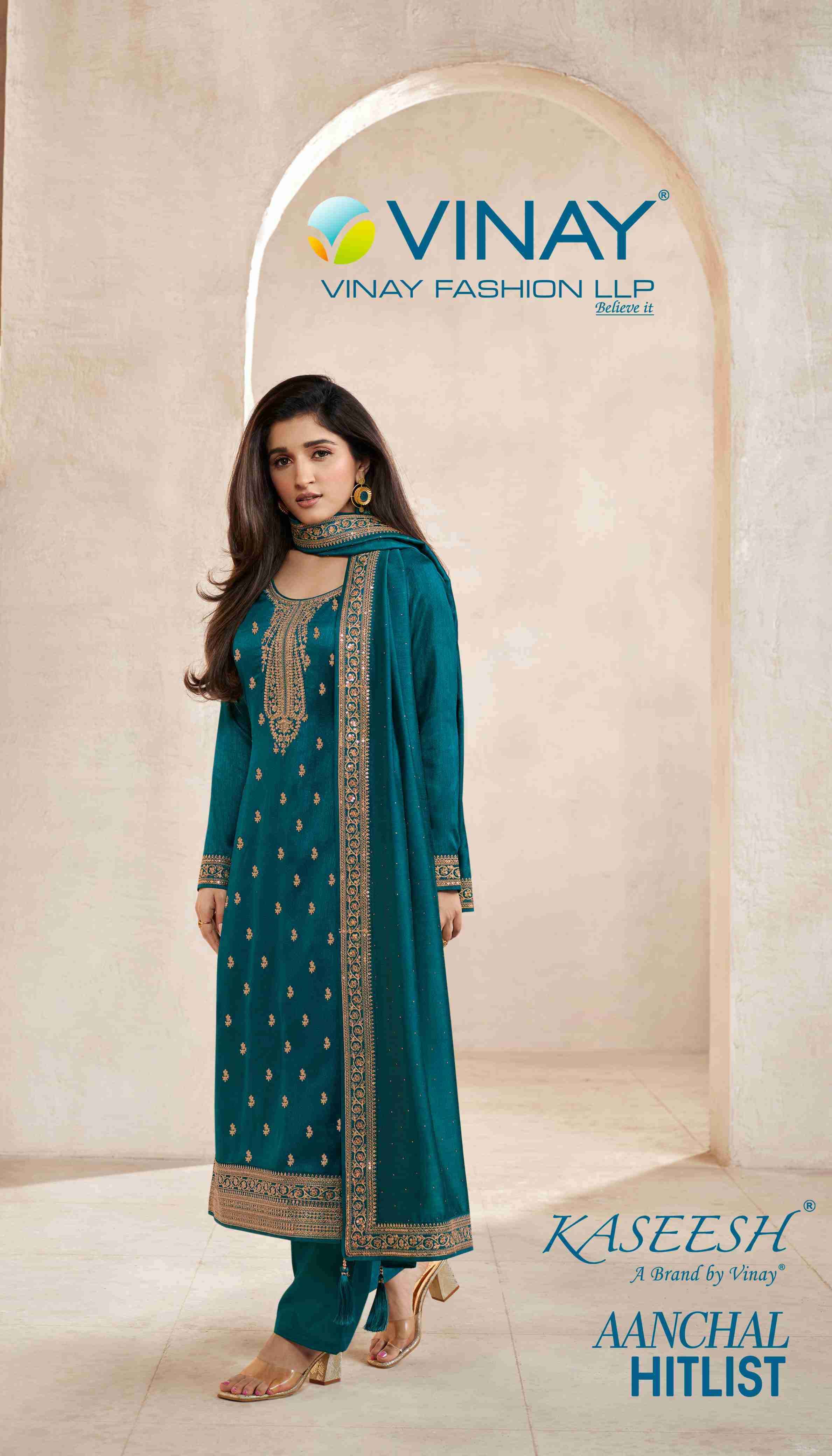 Vinay Fashion Presents Kaseesh Aanchal Hitlist Fancy Silk Designer Ladies Salwar Suit Catalog Wholesaler And Exporter 