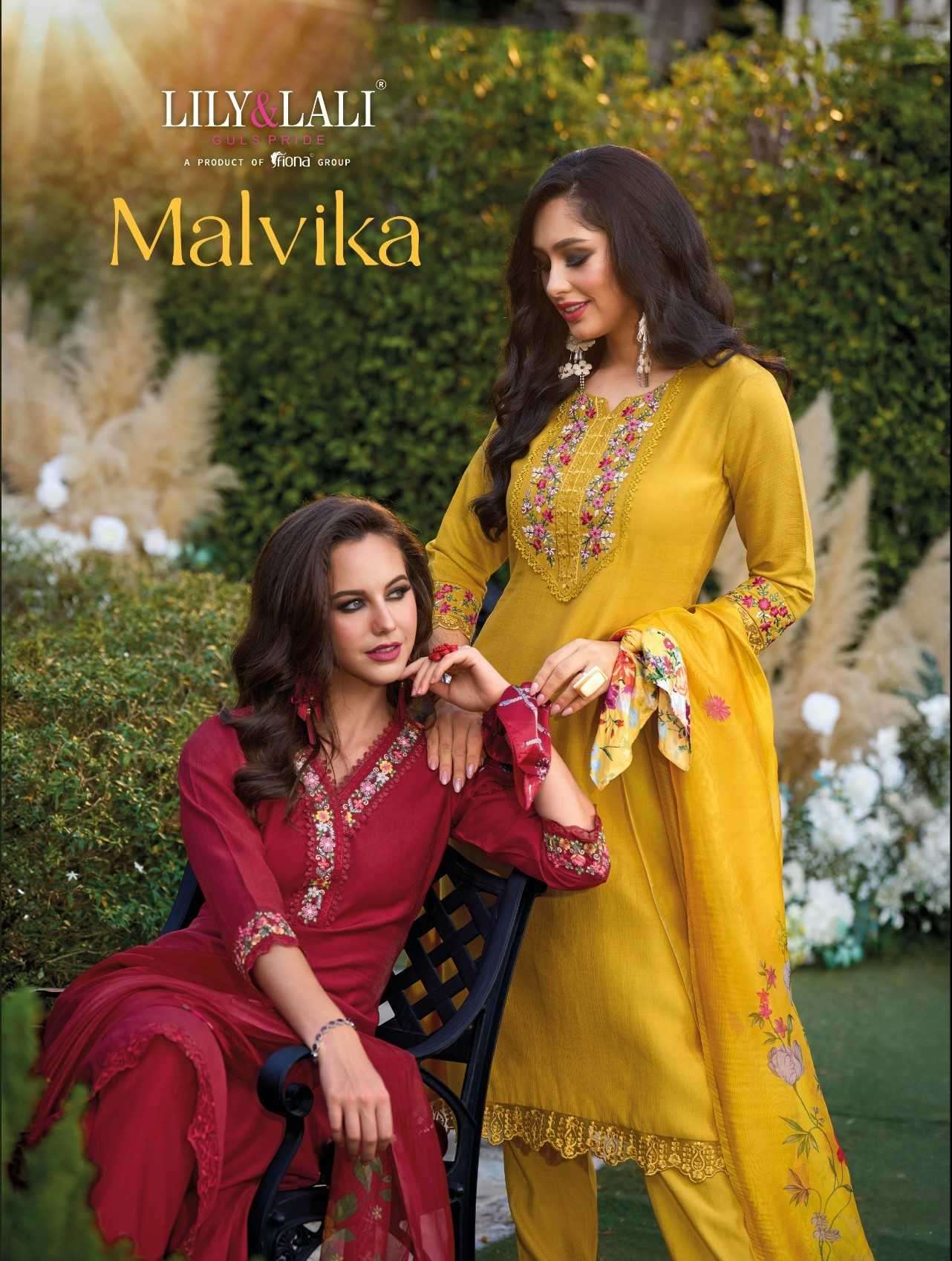 Lily and lali presents Malvika viscose festival wear kurtis with pant and dupatta collection 