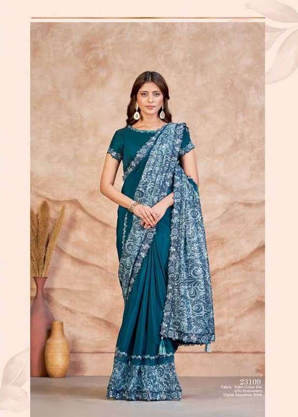 mahotsav presents mohmanthan dayita 23100 series designer sarees with stitched blouse sarees catalog wholesaler and exporter in surat 2024 01 18 13 11 34