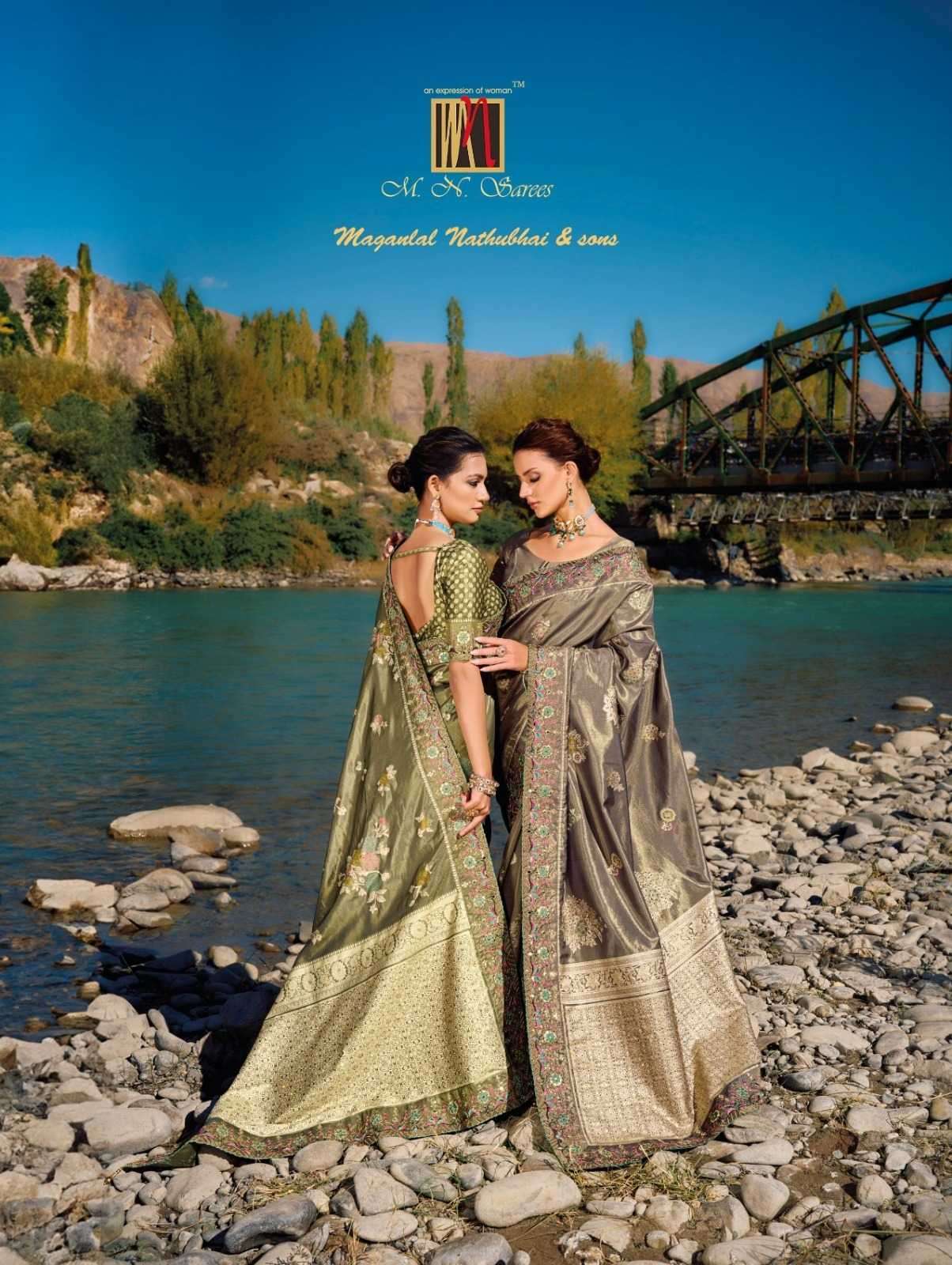 MN sarees presents Kacchi Banarasi 7305-7310 wedding wear designer sarees catalog collection 