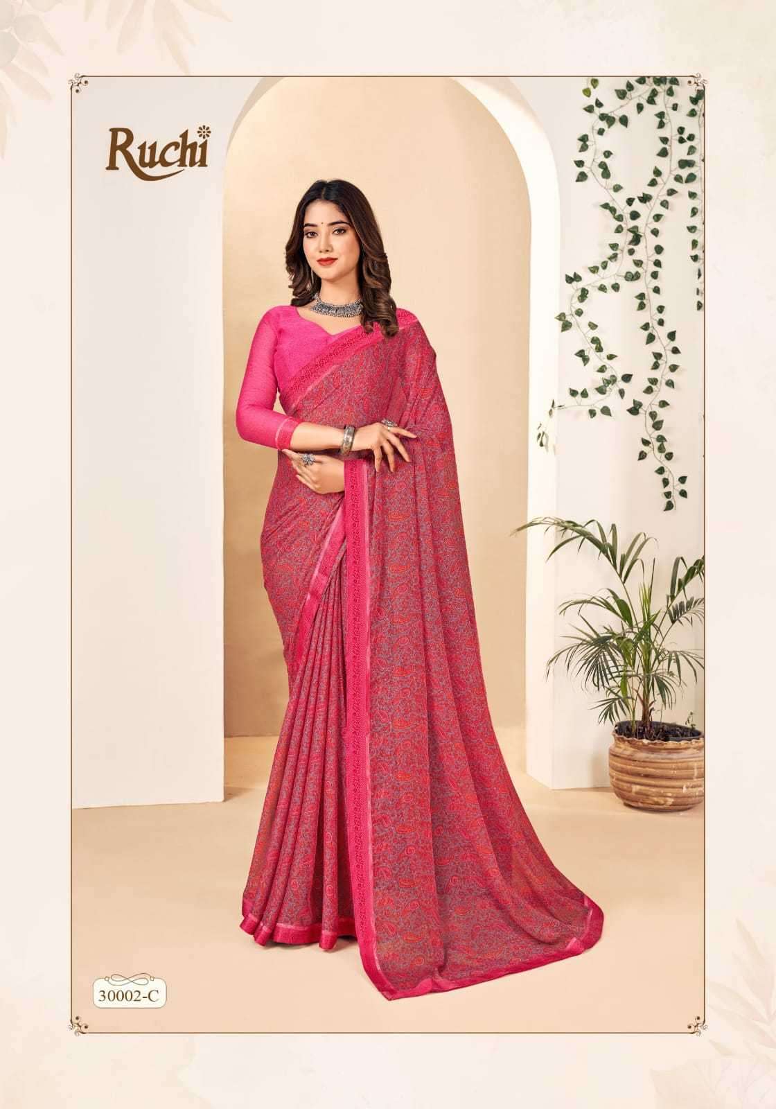 Ruchi presents Simayaa vol-22 chiffon printed sarees catalog wholesaler 