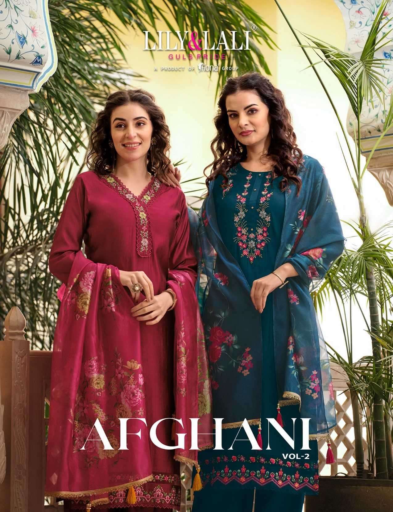 Lily and lali presents Afghani vol-2 silk designer kurtis with afghani pant and dupatta collection 