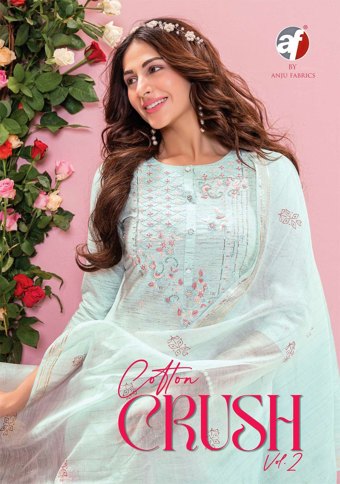 anju fab presents cotton crush vol 2 designer amazing handwork kurti with pant and dupatta catalog wholesaler and exporter in surat 2024 03 22 19 42 57