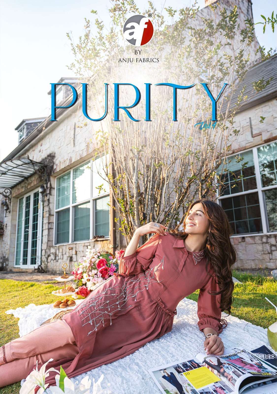 Anju Fabric presents Purity vol-4 georgette handwork kurtis with pant catalog wholesaler 