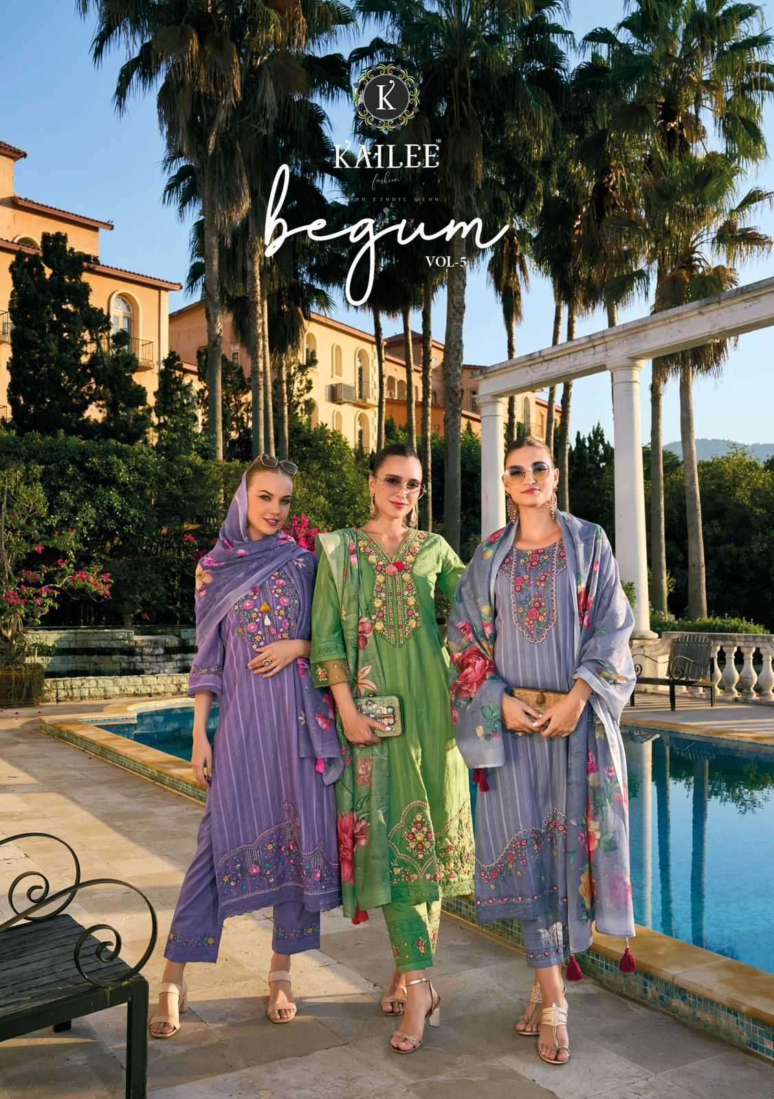 KAILEE FASHION PRESENTS BEGUM VOL-5 READYMADE DESIGNER A LINE STRAIGHT KURTI PANT DUPATTA CATALOG WHOLESALER AND EXPORTER IN SURAT