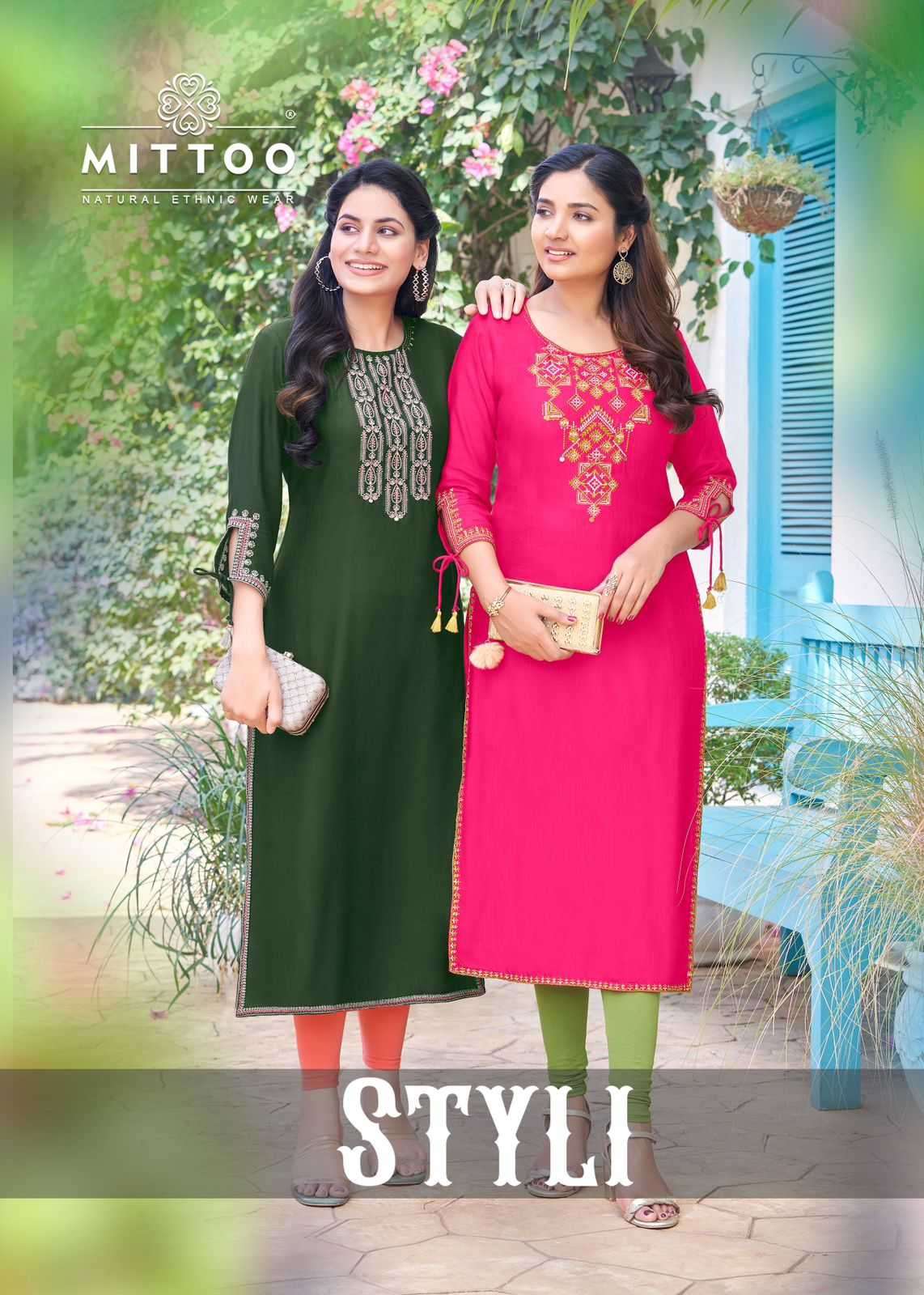 MITTOO PRESENTS STYLI STITCHED SIMPLE LADIES STRAIGHT KURTI CATALOG WHOLESALER AND EXPORTER IN SURAT