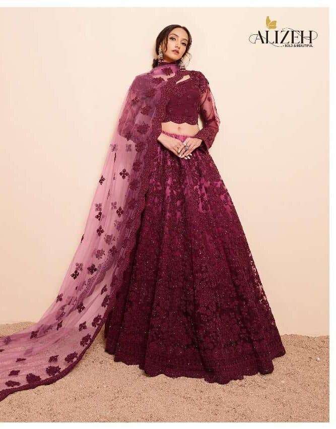 Alizeh Presents Bridal Heritage Vol-4 Fancy Work Designer Festive Wear Lehngh Choli Catalog Wholesaler And Exporter In Surat 