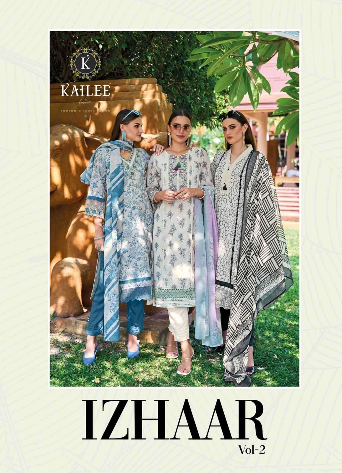 KAILEE FASHION IZHAAR VOL-2 PARTY WEAR LINEN WITH THREAD WORK READYMADE KURTIS CATALOG WHOLESALER IN SURAT