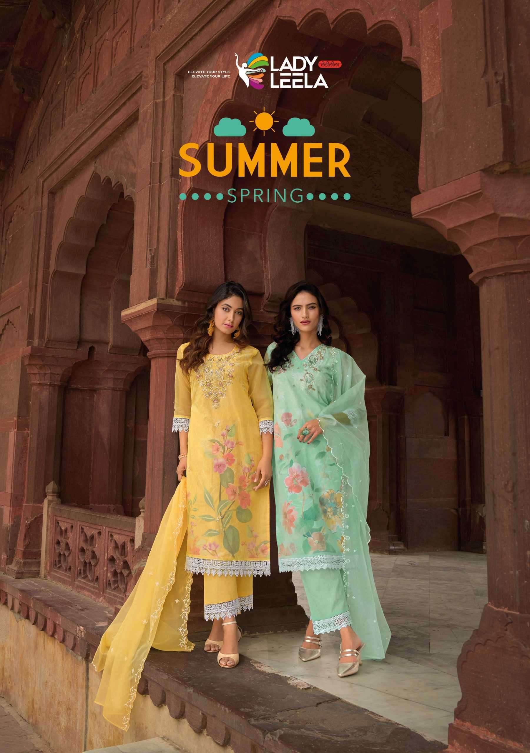  LADY LEELA PRESENTS SUMMER SPRING ORGANZA EMBROIDERY CLASSY LOOK READYMADE KURTIS CATALOG WHOLESALER AND EXPORTER IN SURAT