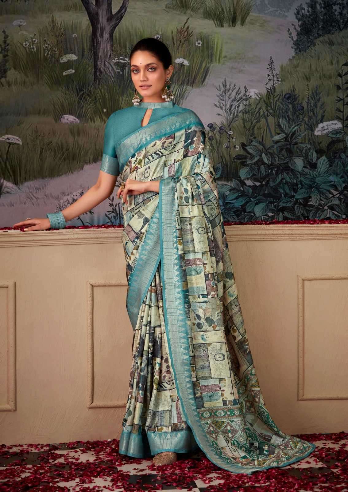 Rajpath presents shimoni silk tusser digital print sarees catalog wholesaler 