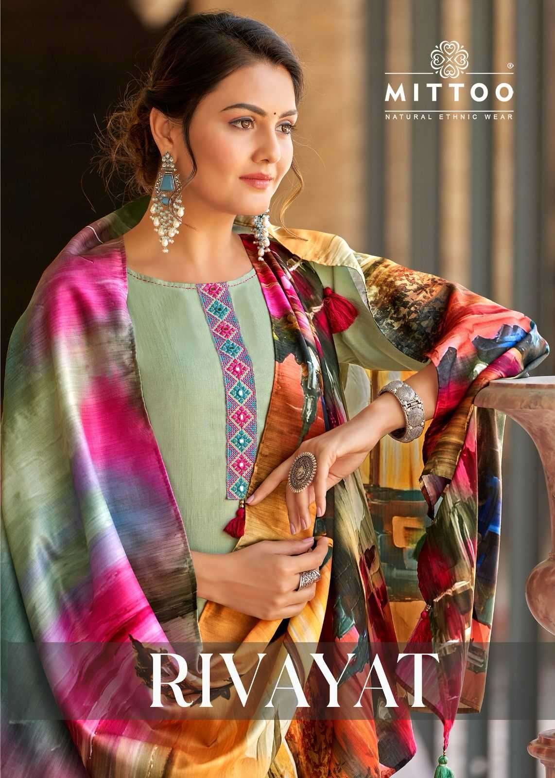 Mittoo presents Rivayat Viscose Weaving designer kurtis with pant and dupatta collection 