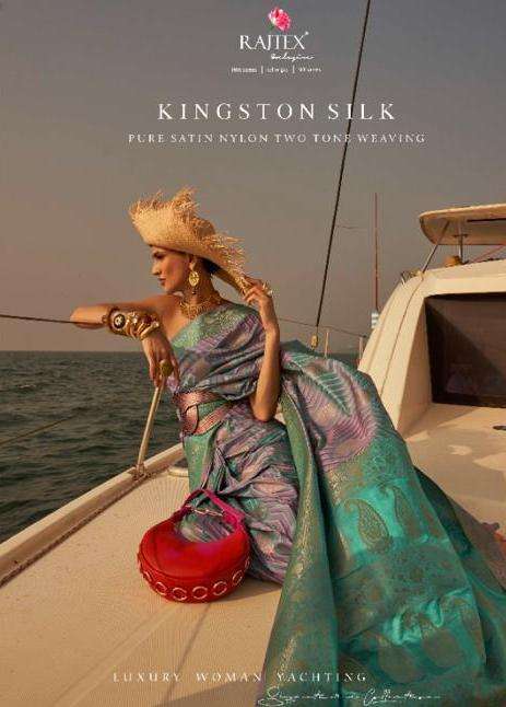 Rajtex presents Kingstone silk nylon satin designer sarees catalog wholesaler 