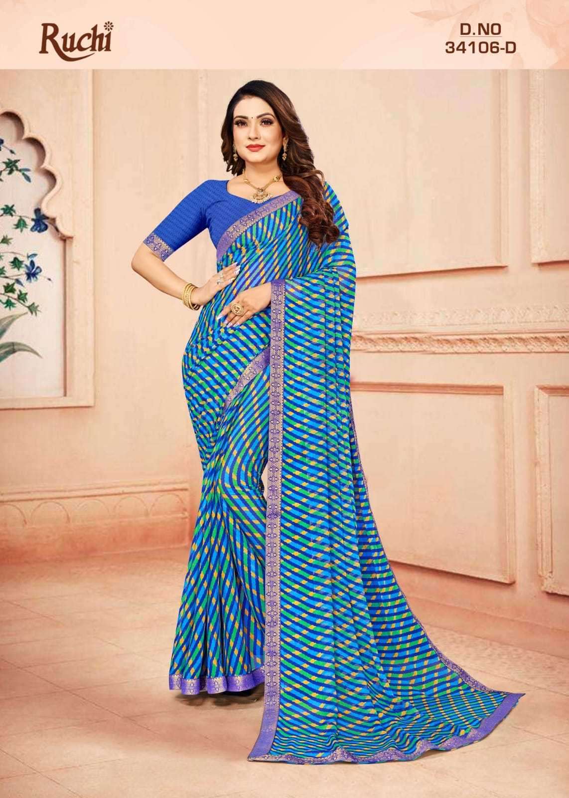 Ruchi presents simayaa lehriya 106 chiffon printed sarees catalog wholesaler 