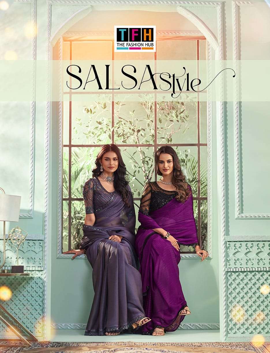 Tfh presents salsa style vol-3 fancy party wear designer sarees catalog wholesaler 