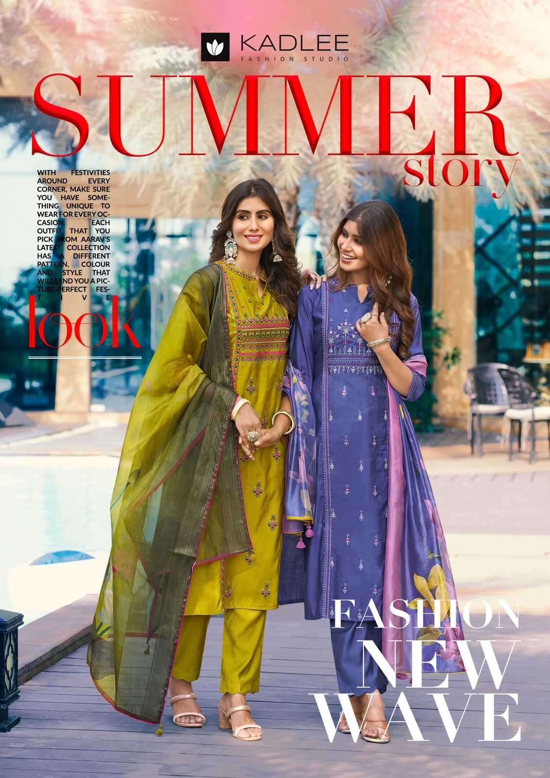 Kadlee presents Summer story viscose Weaving designer kurtis with pant and dupatta collection 