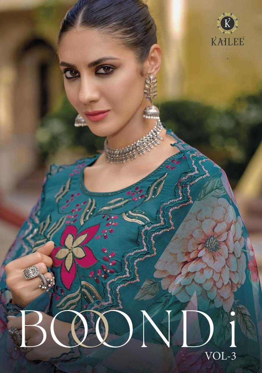 Kailee Fashion presents Boondi vol-3 festival wear exclusive designer kurtis with pant and dupatta collection 