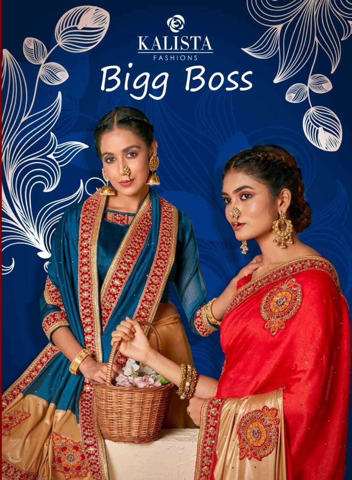 Kalista presents Big Boss vichitra silk border concept sarees catalog wholesaler 
