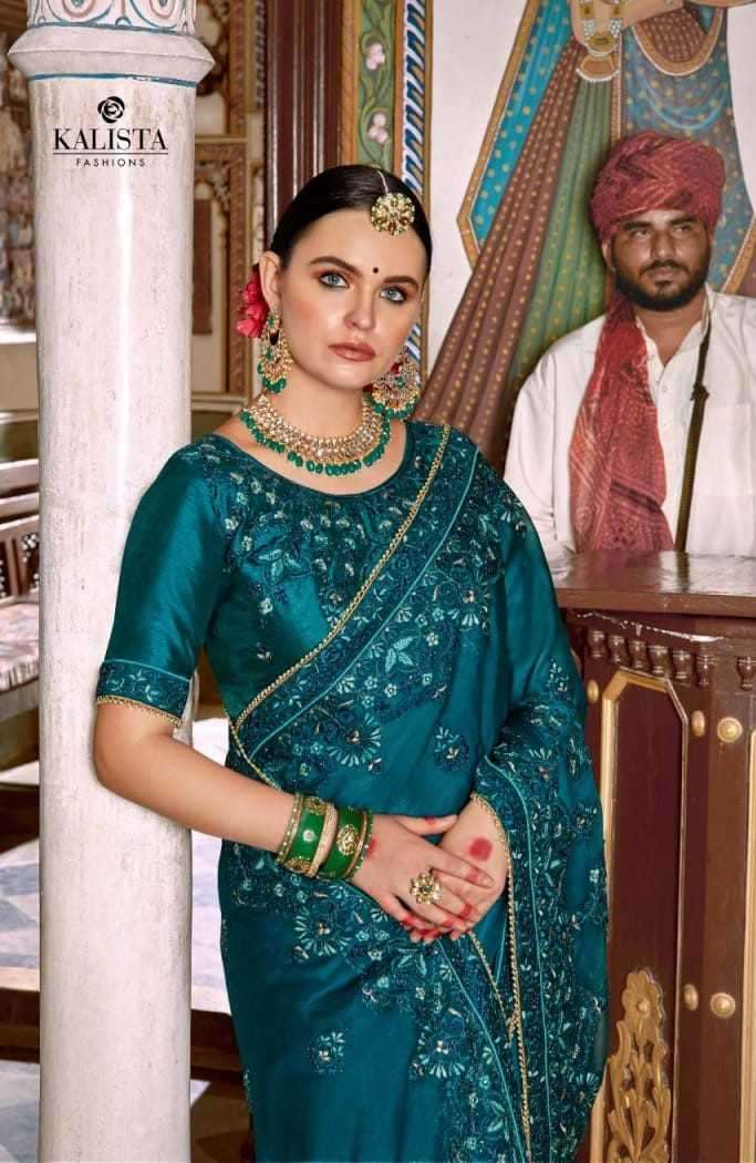 Kalista presents Mallika gold vol-4 Blooming chiffon party wear sarees catalog collection 