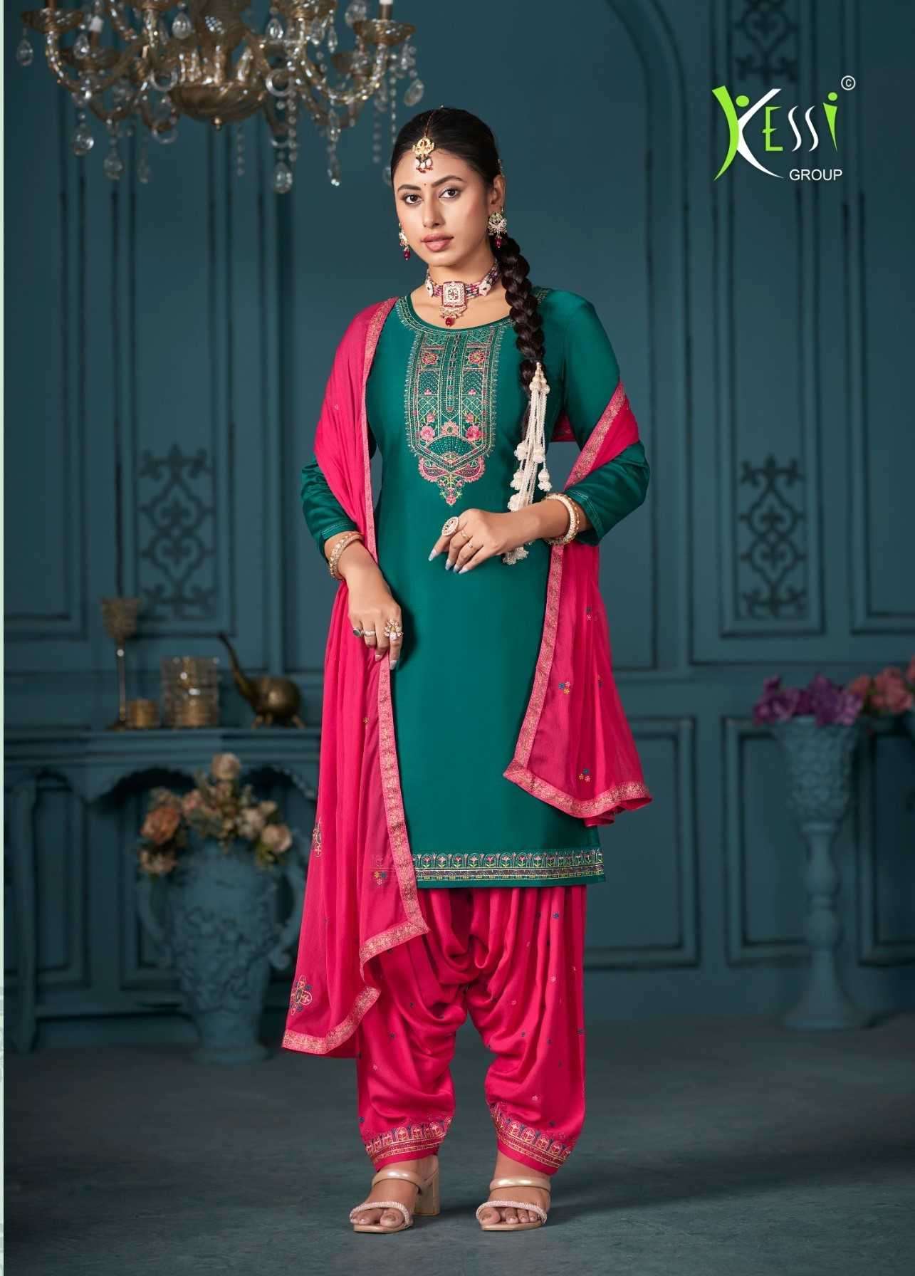 Kessi presents patiala house vol-99 jam silk cotton beautiful designer salwar suit wholesaler 