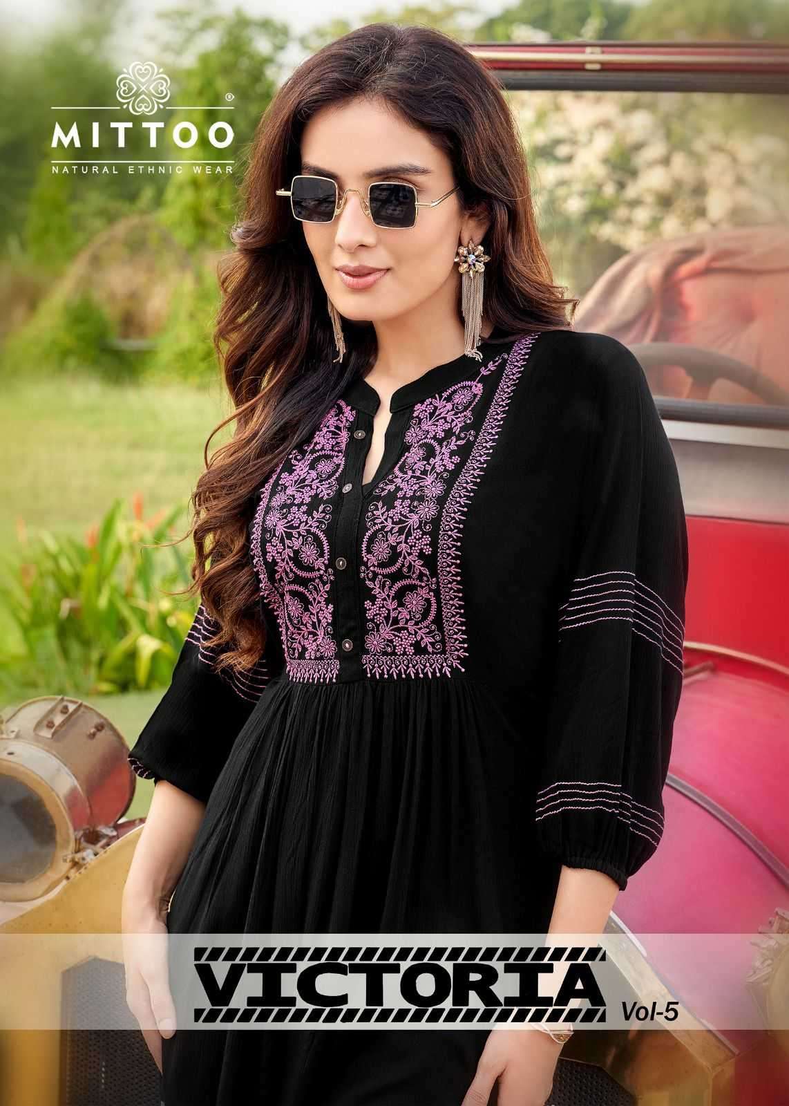 Mittoo presents Victoria vol-5 wrincle Rayon short kurtis catalog wholesaler 