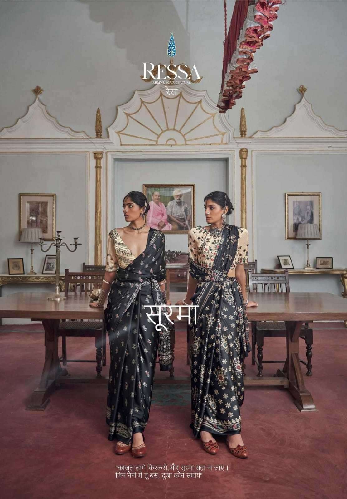 RESSA PRESENTS SURMA GAJJI SILK FESTIVE WEAR SAREE CATALOG WHOLESALER AND EXPORTER IN SURAT