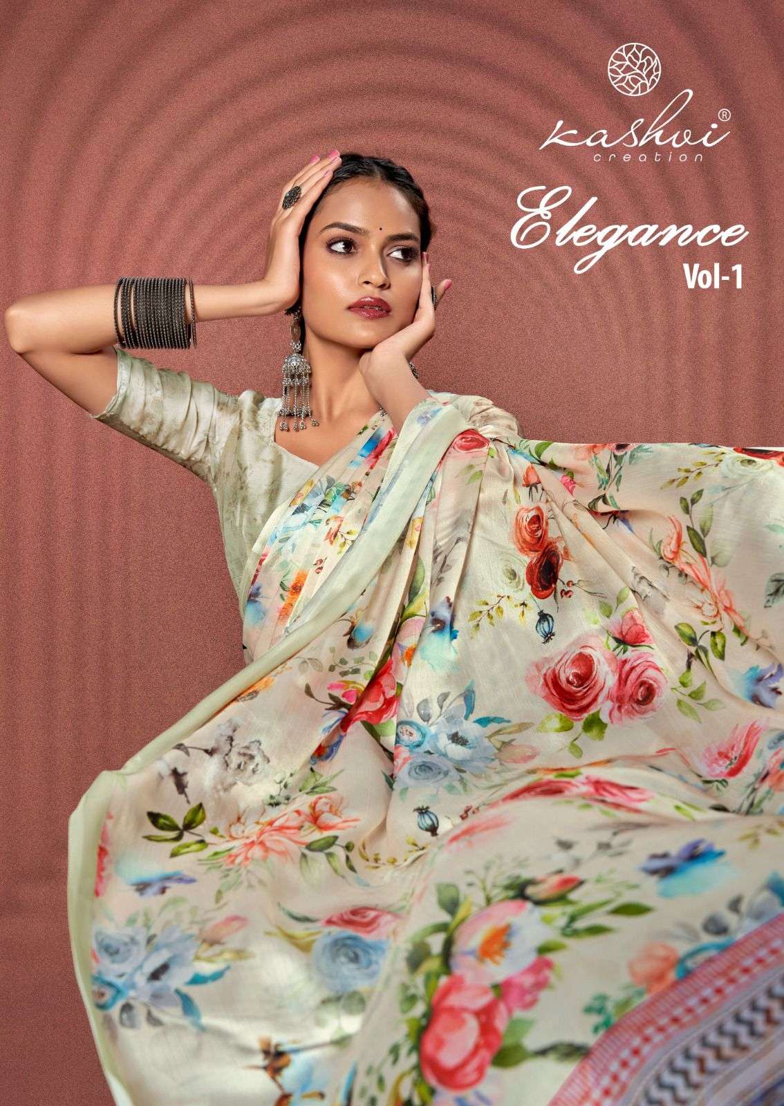 KASHVI CREATION PRESENTS ELEGANCE VOL-1 SATIN CHIFFON PRINTED SAREES CATALOG WHOLESALER 