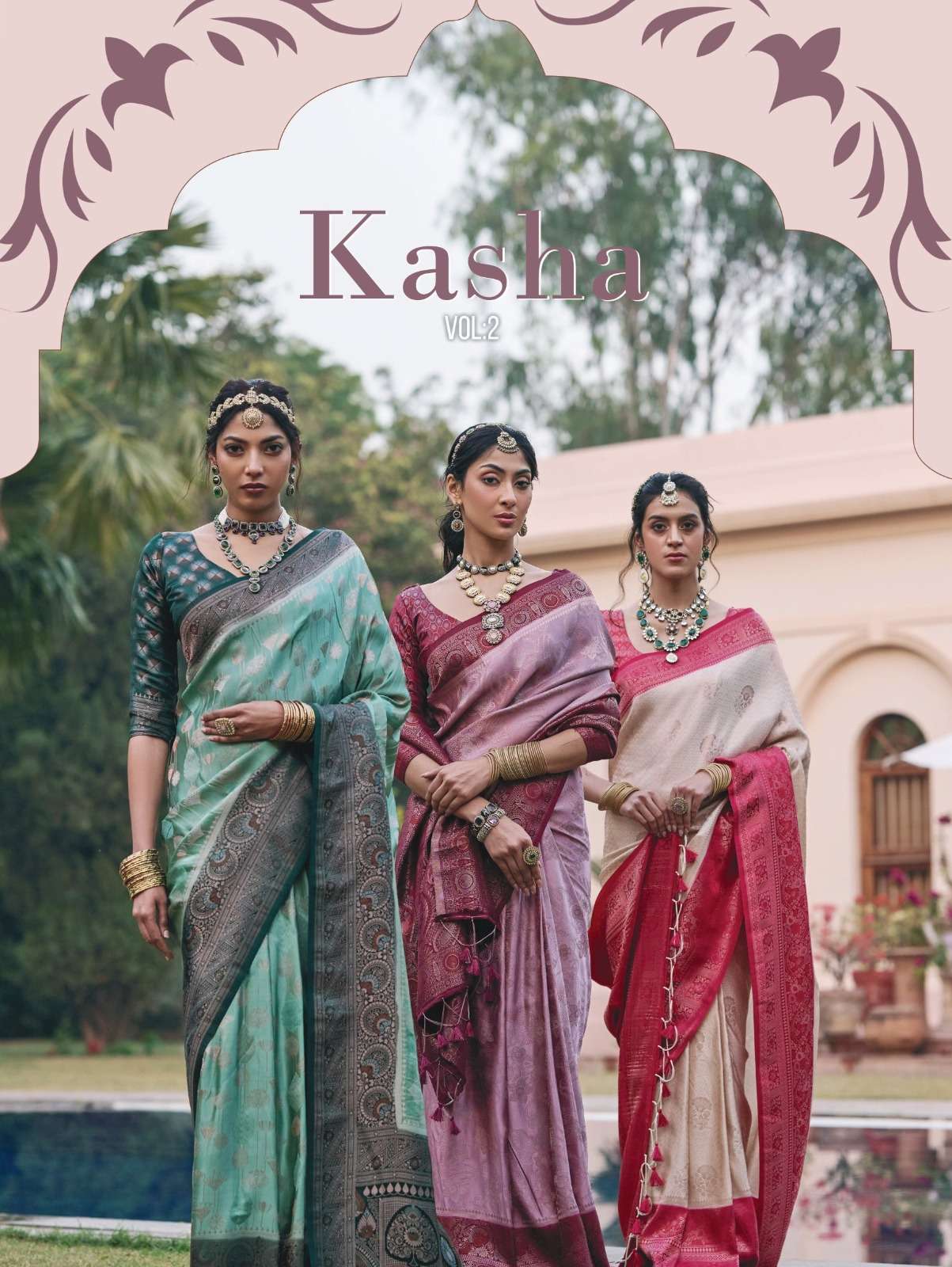 KIRA PRESENTS KASHA VOL-2 SATIN SILK FANCY SAREES CATALOG WHOLESALER AND EXPORTER IN SURAT  