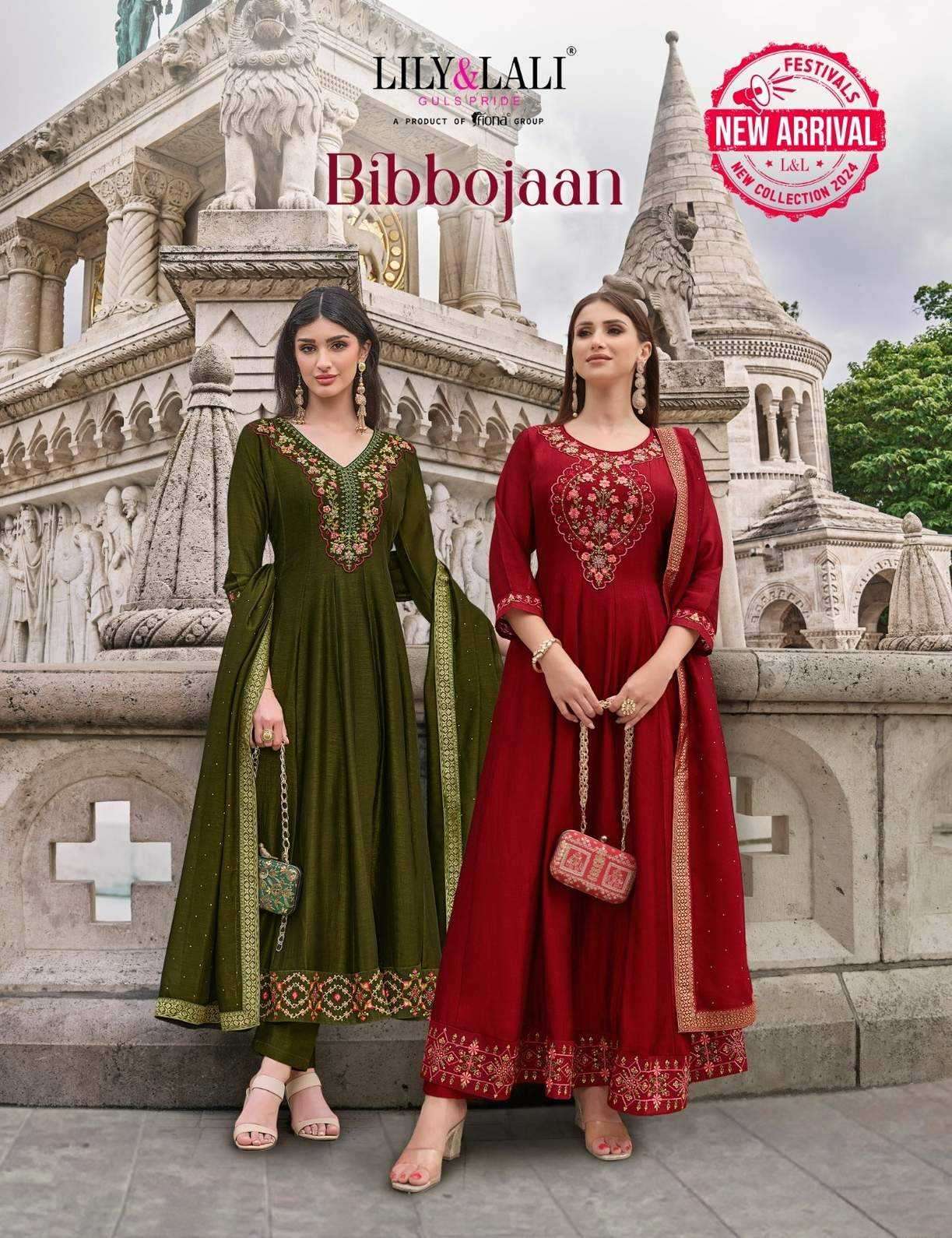 LILY AND LALI PRESENTS BIBBOJAAN ANARKALI STYLISH KURTIS WITH PANT AND DUPATTA COLLECTION