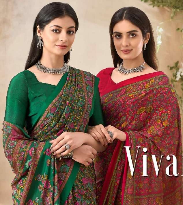 Ruchi Presents Vivanta Silk 35th Edition Silk Crepe Printed Saree Catalog Wholesaler and Exporter In surat