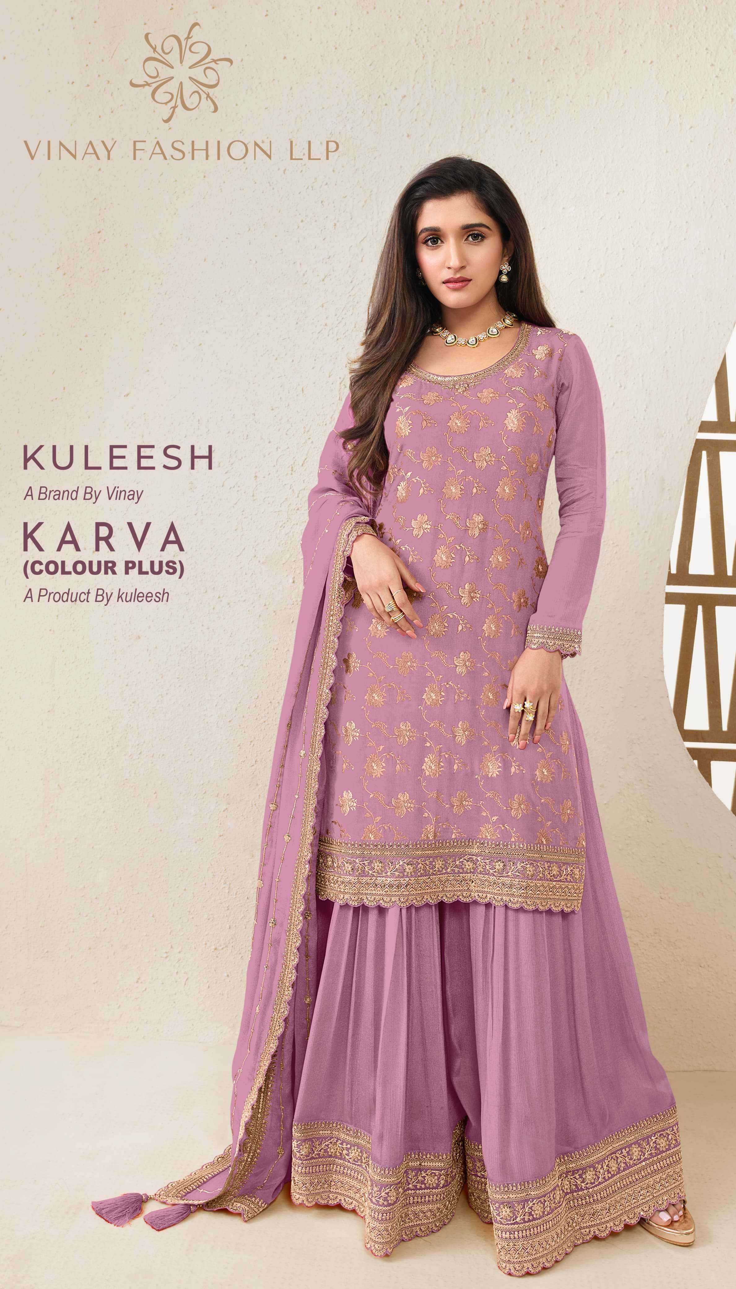 VINAY PRESENTS KULEESH KARVA COLOUR PLUS STYLISH EMBROIDERED SALWAR SUIT WHOLESALWER