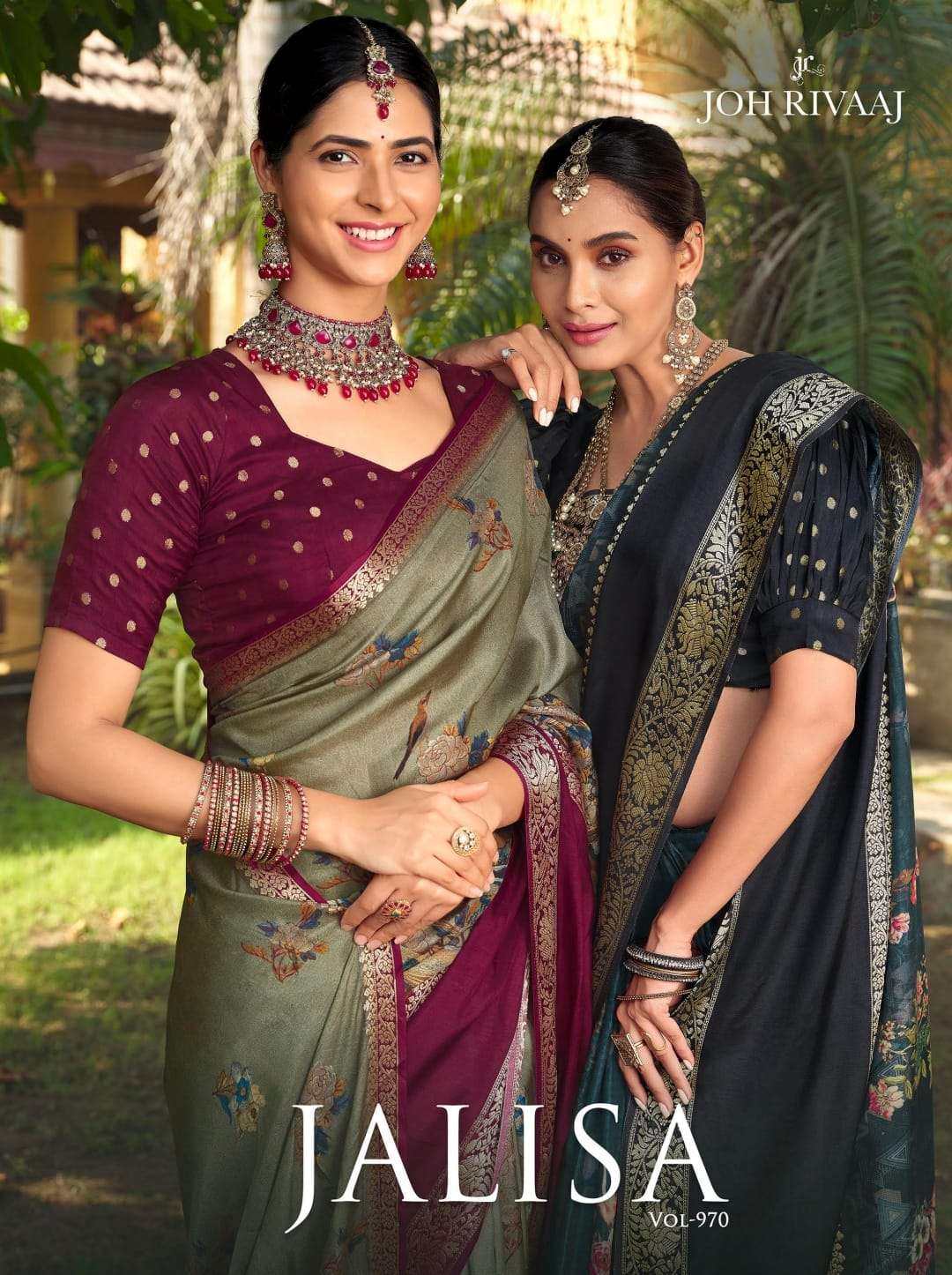 JOH RIVAAJ PRESENTS JALISA VOL-970 FANCY SAREES CATALOG WHOLESALER AND EXPORTER IN SURAT 