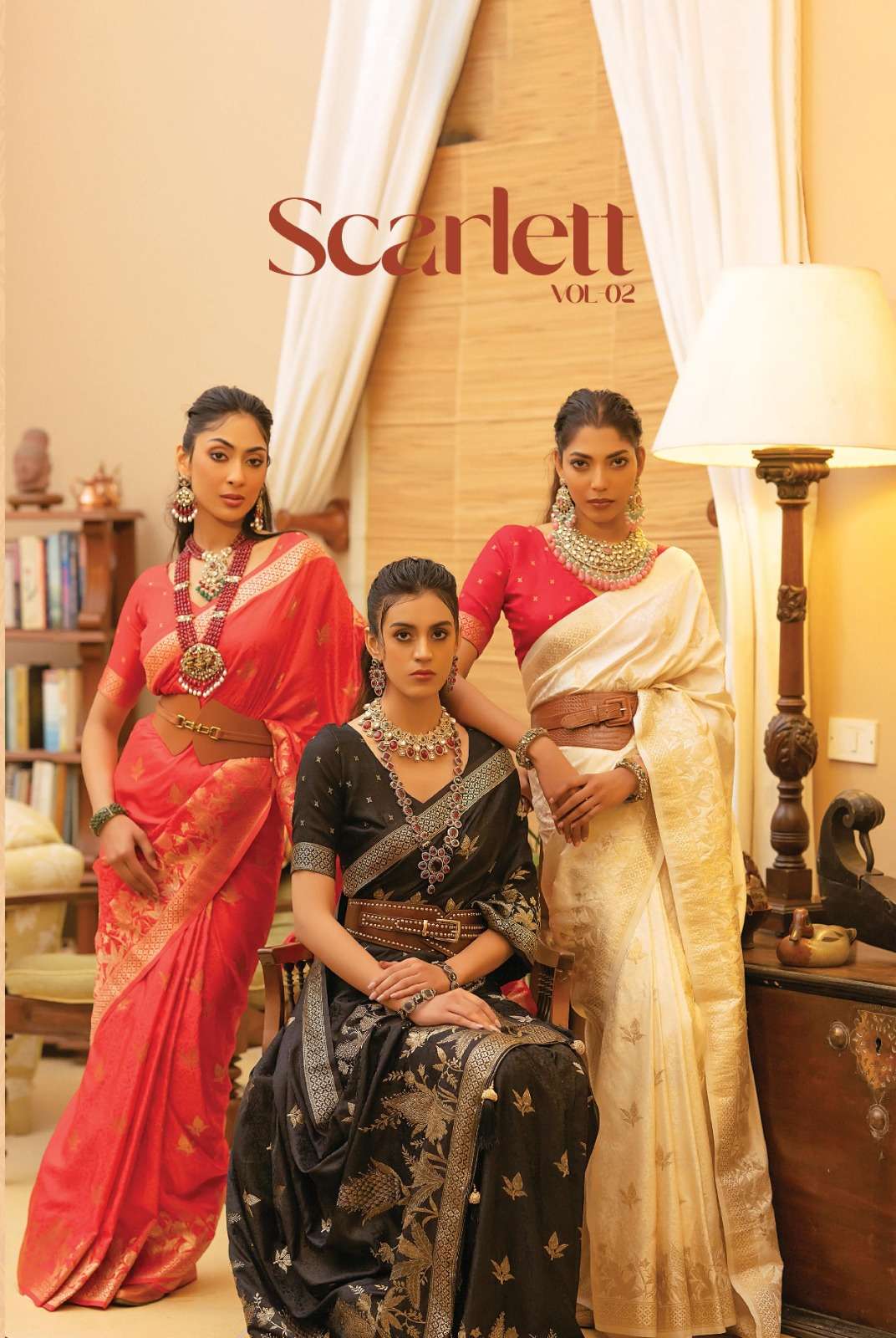 KIRA PRESENTS SCARLETT VOL-2 SATIN SILK FANCY SAREES CATALOG WHOLESALER AND EXPORTER IN SURAT  