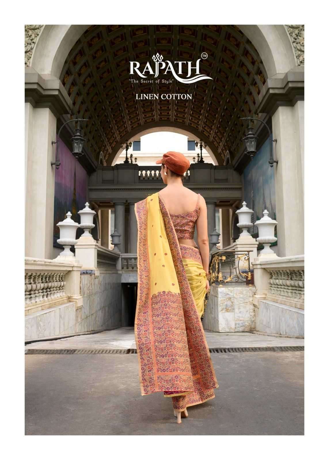 RAJPATH PRESENTS PRAJANYA LINEN COTTON ETHNIC DESIGN SAREES CATALOG WHOLESALER AND EXPORTS 