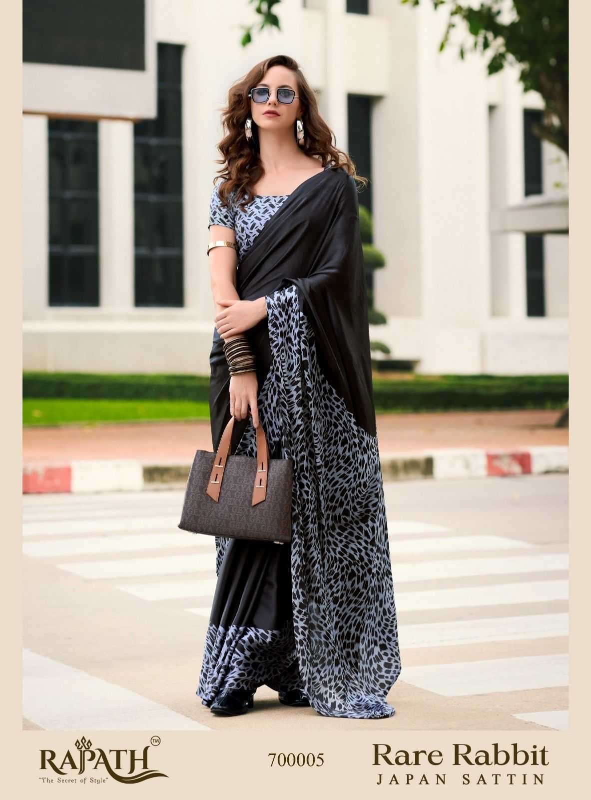 RAJPATH PRESENTS THE RARE RABBIT JAPAN SATIN REGULAR WEAR SAREES CATALOG WHOLESALER AND EXPORTS