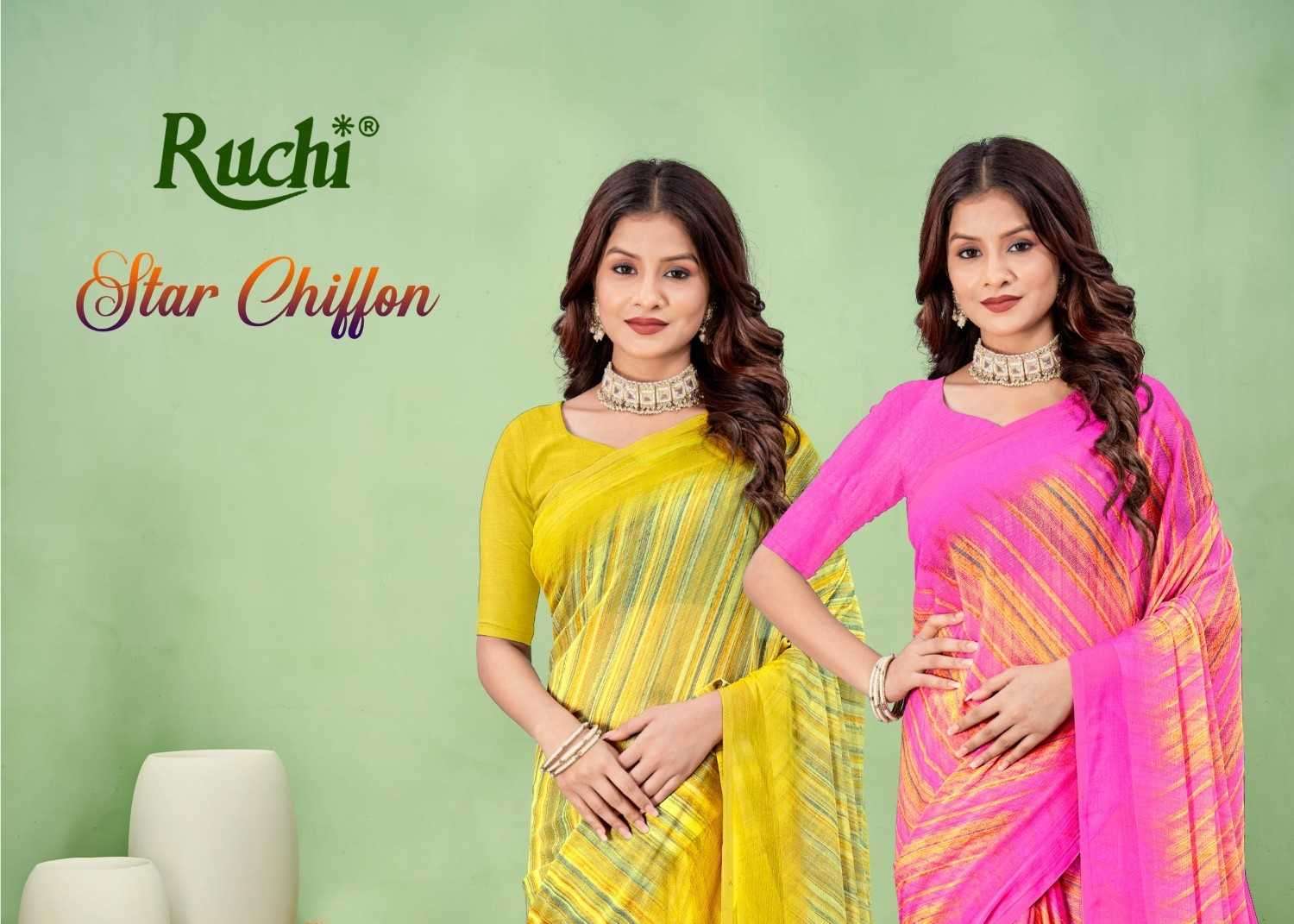 RUCHI PRESENTS STAR CHIFFON 170 LATEST CASUAL WEAR INDIAN SAREE