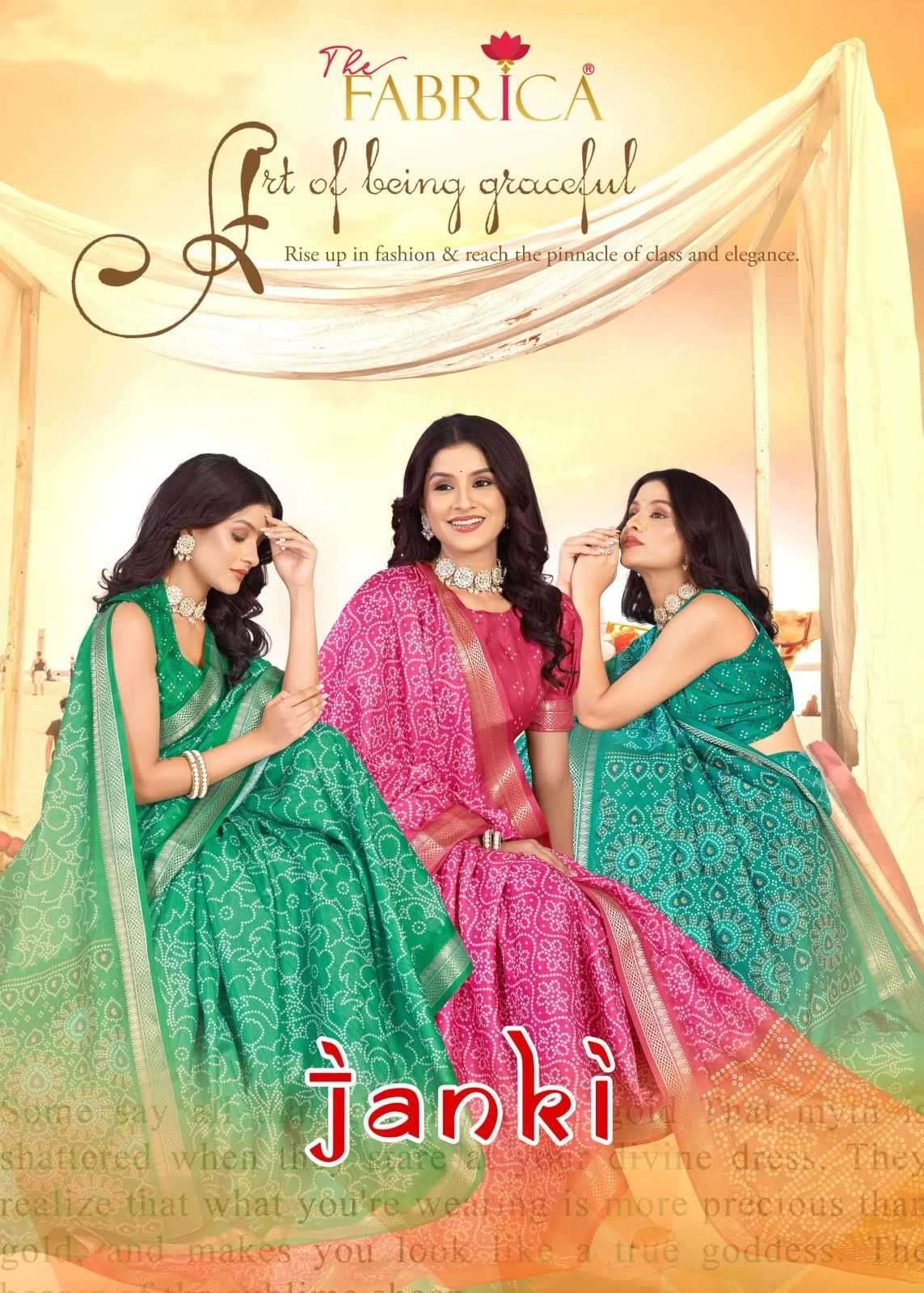 The fabrica presents Janki soft cotton digital print sarees catalog wholesaler 