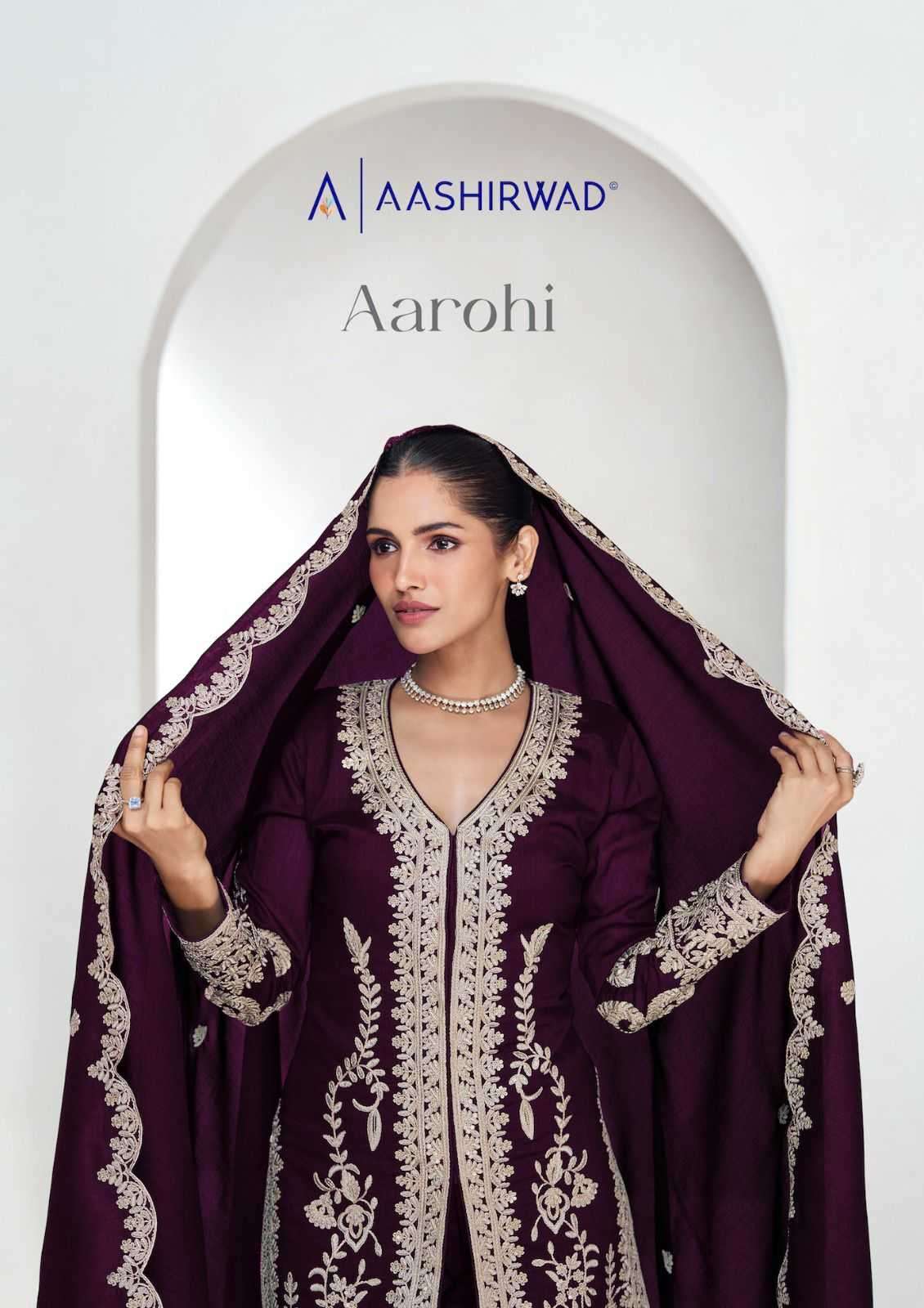 AASHIRWAD CREATION PRESENTS AAROHI READYMADE SILK PARTY WEAR SUIT FOR WOMEN CATALOG WHOLESALER AND EXPORTER 