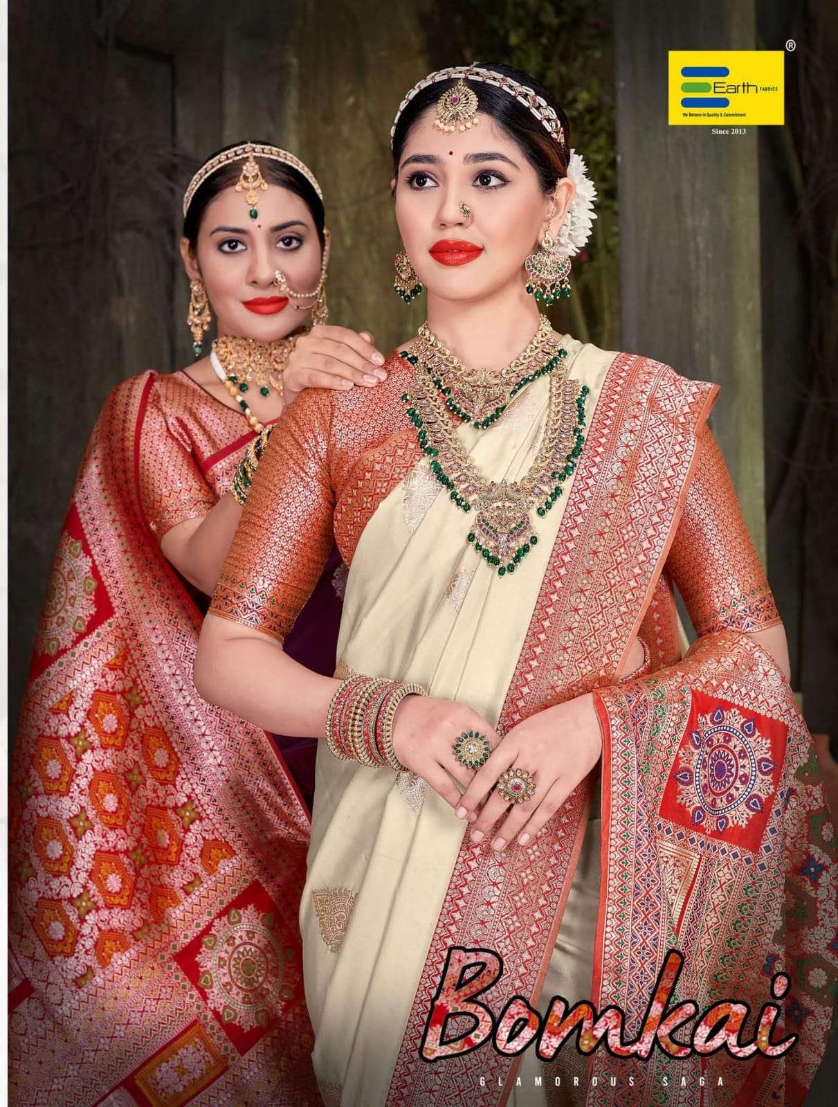 EARTH FABRICS PRESENTS BOMKAI FANCY SOFT SILK SAREES CATALOG WHOLESALER AND EXPORTER IN SURAT