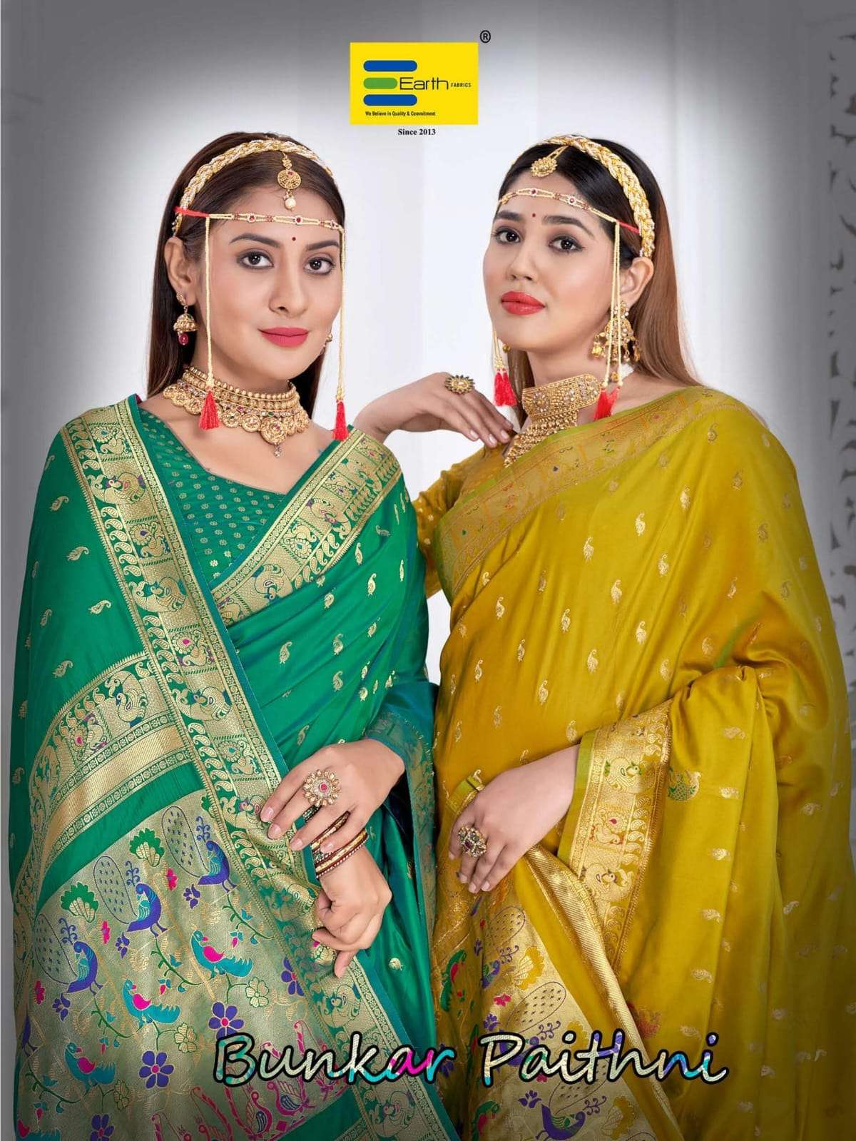 EARTH  FABRICS PRESENTS BUNKAR PAITHNI FANCY PAITHANI SILK SAREES CATALOG WHOLESALER AND EXPORTER IN SURAT