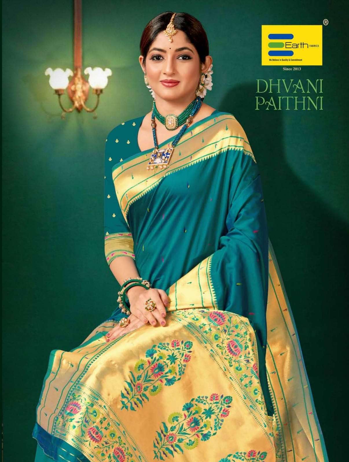 EARTH  FABRICS PRESENTS DHVANI PAITHNI FANCY PAITHANI SILK SAREES CATALOG WHOLESALER AND EXPORTER IN SURAT