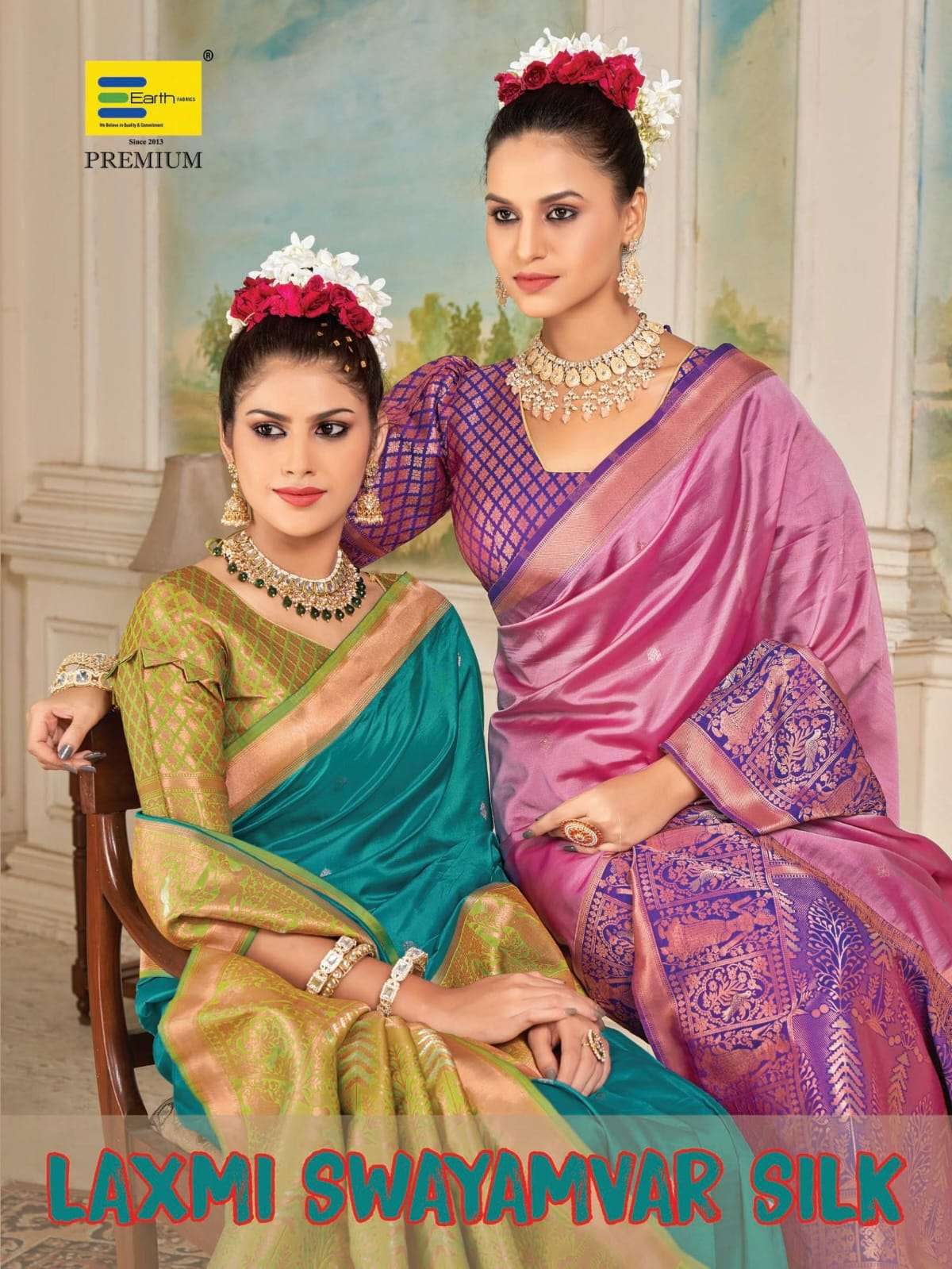 EARTH  FABRICS PRESENTS LAXMI SWAYAMVAR SILK FANCY SILK SAREES CATALOG WHOLESALER AND EXPORTER IN SURAT