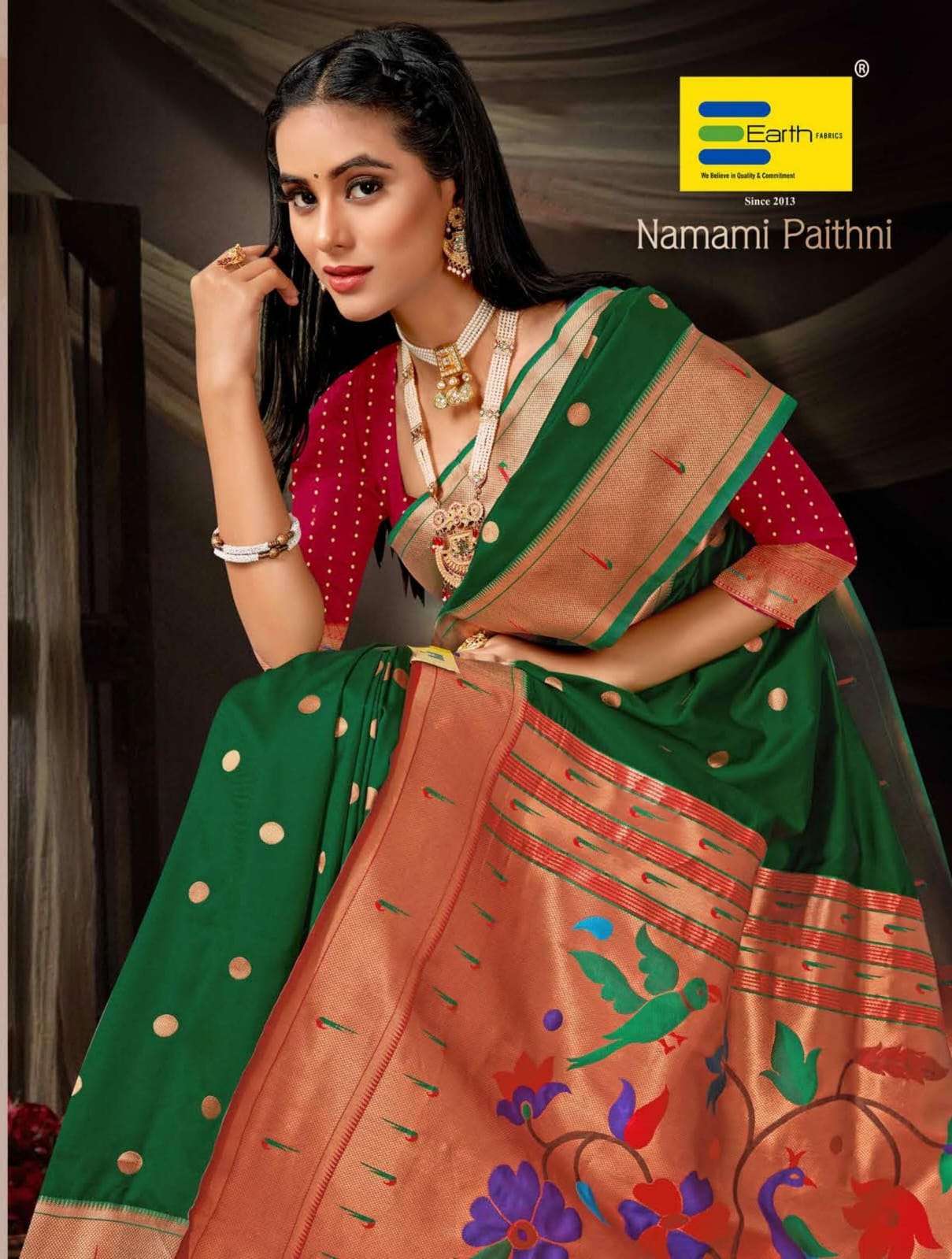 EARTH  FABRICS PRESENTS NAMAMI PAITHNI FANCY PAITHANI SILK SAREES CATALOG WHOLESALER AND EXPORTER IN SURAT