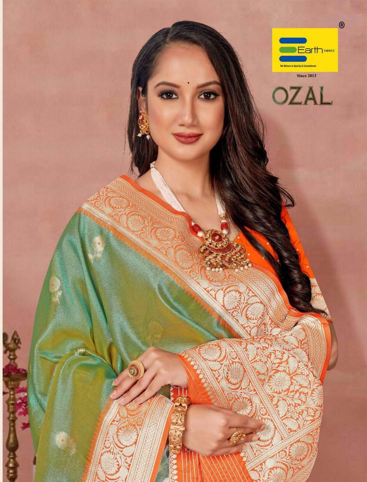 EARTH FABRICS PRESENTS OZAL FANCY SOFT SILK SAREES CATALOG WHOLESALER AND EXPORTER IN SURAT