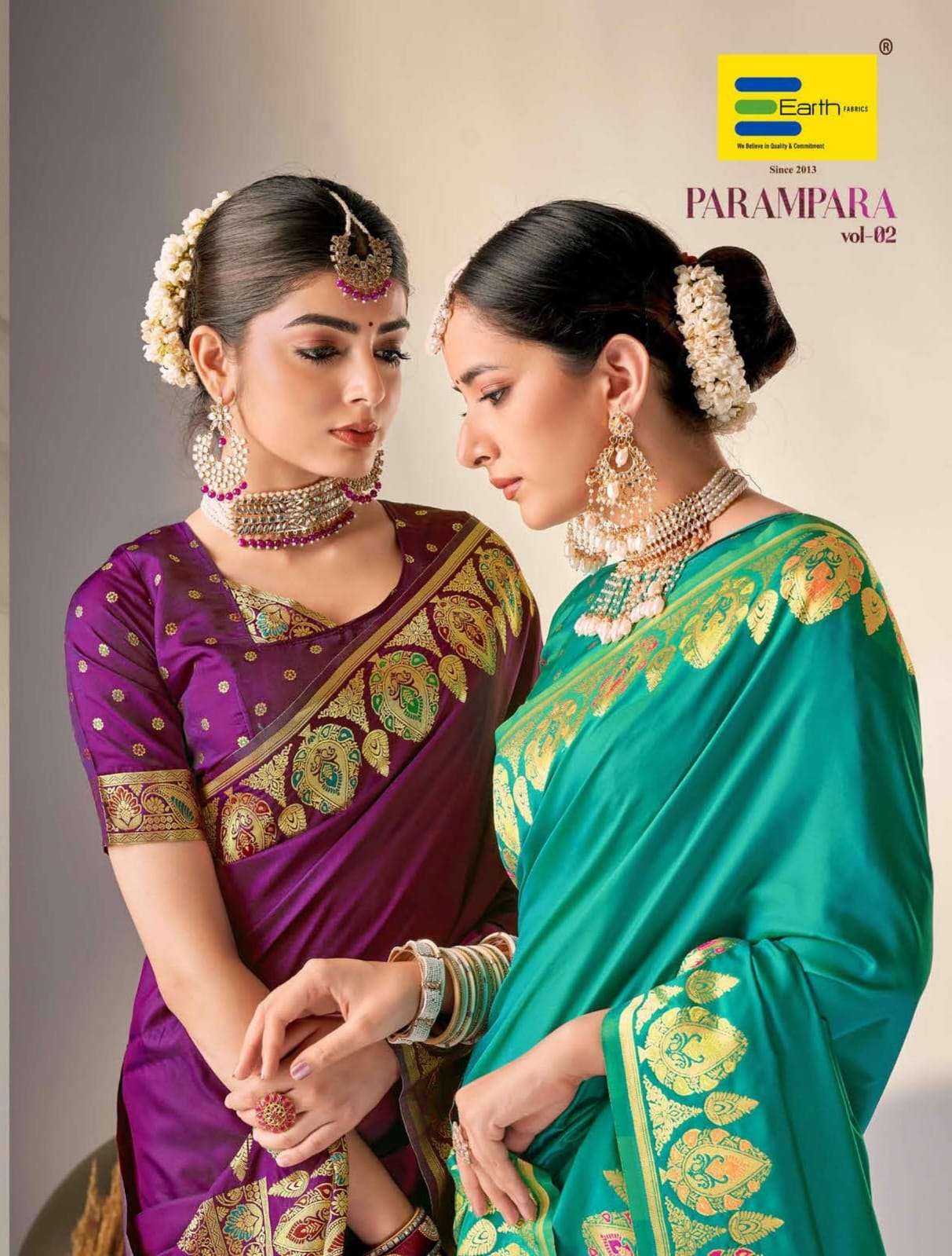 EARTH FABRICS PRESENTS PARAMPARA VOL-2 FANCY SOFT SILK SAREES CATALOG WHOLESALER AND EXPORTER IN SURAT